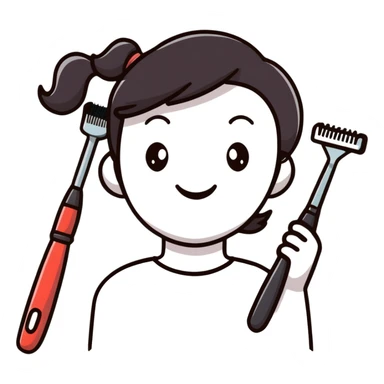 cute hair styling tools with smiling faces sticker