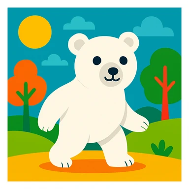 White bear sticker