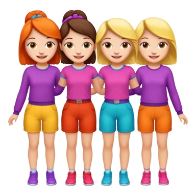 Group of 5 girls emoji sticker