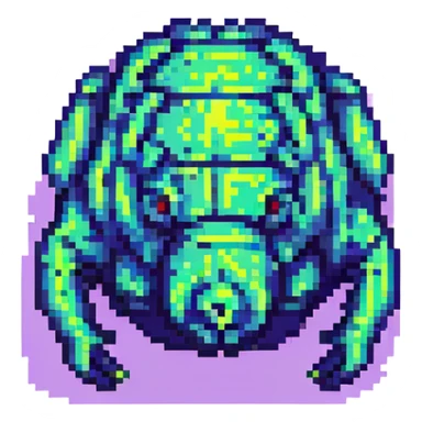 tardigrade with neon glitch, fragmented, cyberpunk colors sticker