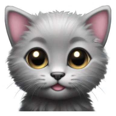 kawaii black kitten   sticker