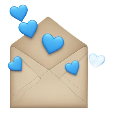 Envelope with blue hearts surrounding it sticker