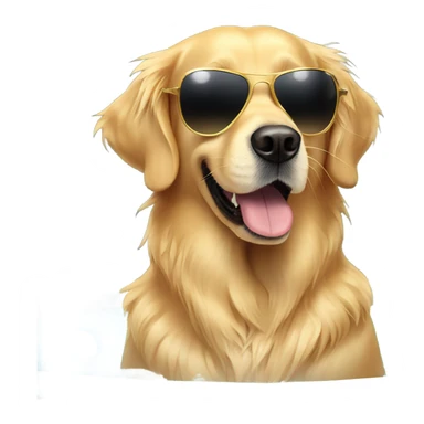 Golden retriever with round sunglasses in a hot tub sticker