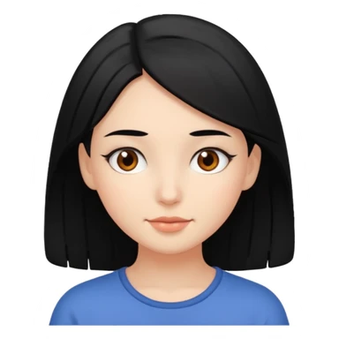 девушка с черными волосами с расслабленным лицом sticker