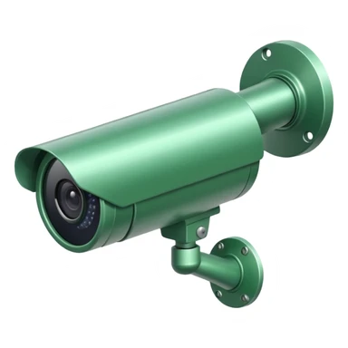 Green corporate CCTV camera facing left sticker