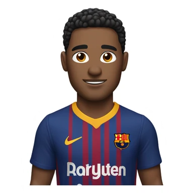 man wearing a barça shirt His skin color is white  sticker