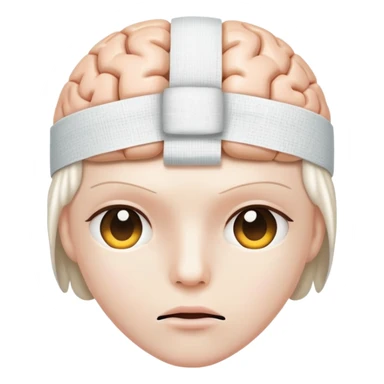 brain with bandage sticker