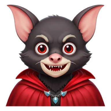 Vampire Pet, Bat in red collar cloak sticker