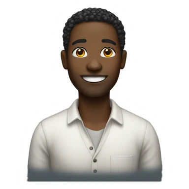 create ligh skin black man, smling sticker