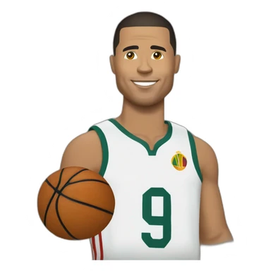 Ronaldo fait du basket sticker
