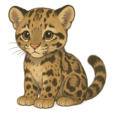baby clouded leopard sticker