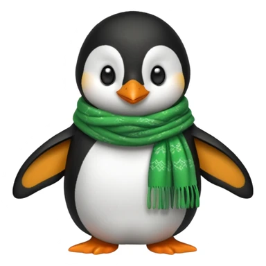penguin with green scarf  sticker