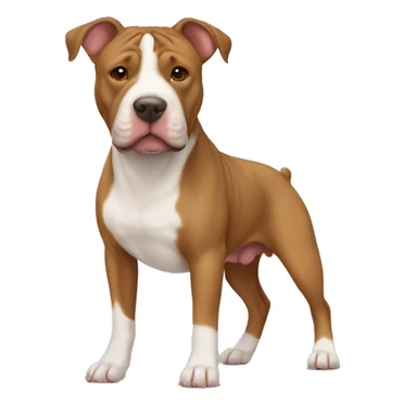 mix of pit bull and sharpei with brown and white fur sticker