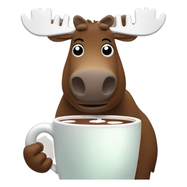 moose drinking hot cocoa  sticker