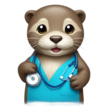 Otter in nursing scrubs sticker