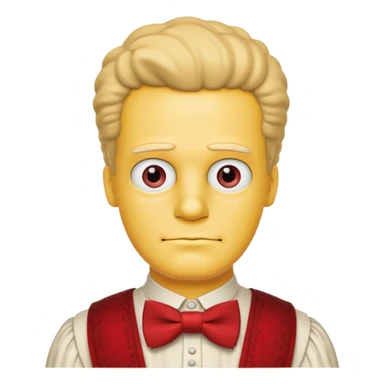 simpson guy, wearing Roman ancient custome, red bow tie sticker