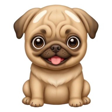 smile pug baby sticker