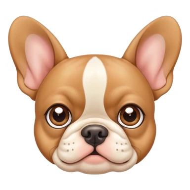 cute tan french bulldog face with big eyes and flat nose sticker