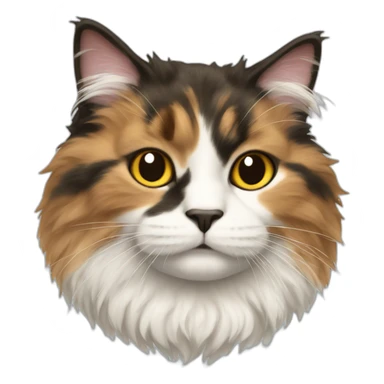 Three color fluffy cat sticker