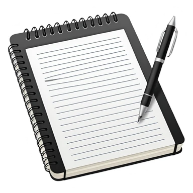 Notebook with pen sticker