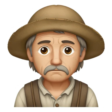 Peasant man sad sticker