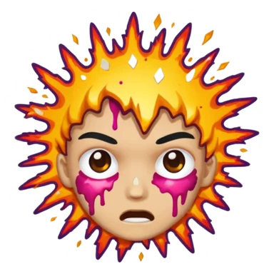 сделай стикер в стиле телеграм для смайлика "🤯". без обводки и с прозрачным фоном sticker