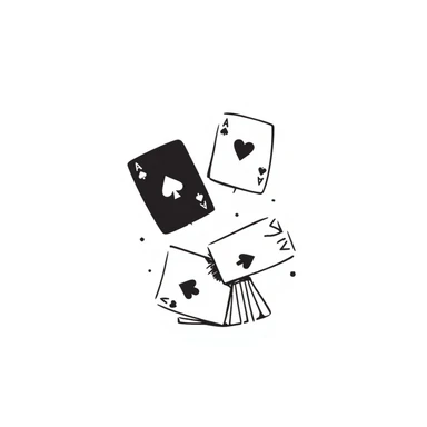 deck of cards, hand drawn doodle style, playful and sketchy sticker
