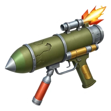 olive-colored two-handled shoulder-mounted rocket launcher sticker