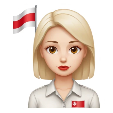 woman with polish flag sticker