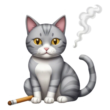 Cat smoking a joint sticker