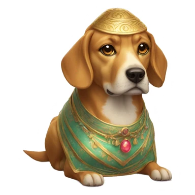 Golden fortune teller dog sticker
