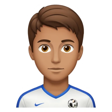 Brown hair give soccer player sticker