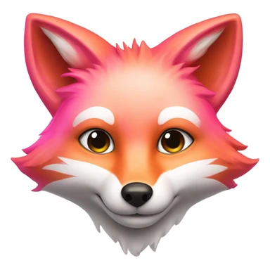 vibrant, friendly, and intelligent-looking pink fox with rounded, approachable features that convey warmth and trust. sticker