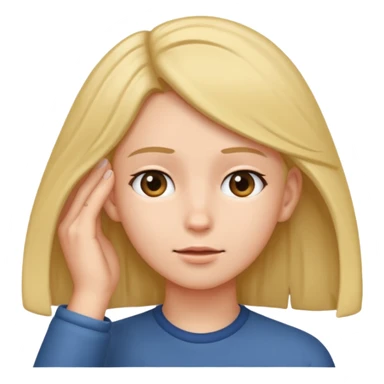 Person tucking their hair behind their ear  sticker