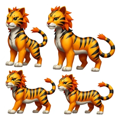 Pyroar-Sprigatito-Torracat-Litten-Luxray-Tigress-Tiger-Liger-Hybrid-Fakemon-Creature (full body) sticker
