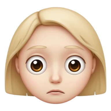 Sad circle face emoji with big sad eyes sticker