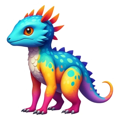 colorful vibrant Fakémon-creature with random markings (full body) sticker