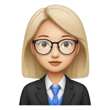 asian female accountant with eyeglasses sticker