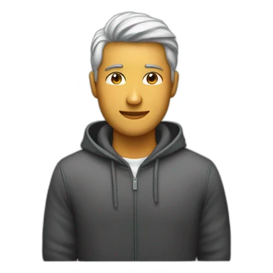 Un hombre emprendedor que sea joven y atractivo que sea blanco y vista una sudadera oscura sticker