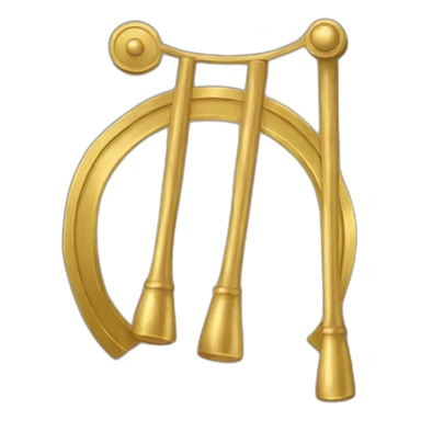 Golden metal gong with mallet sticker