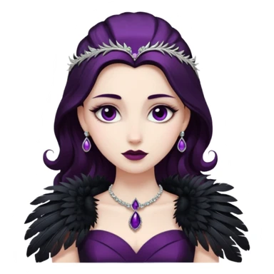 feather brooch + plum black gown,Shadow Princesses. sticker