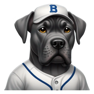 Grey Cane Corso in a baseball uniform. sticker