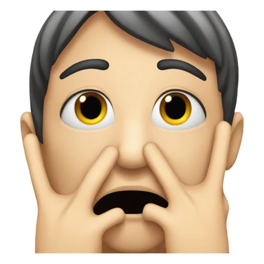 biting fingers nervous face sticker