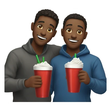 boys enjoying drinks indoors on Christmas sticker