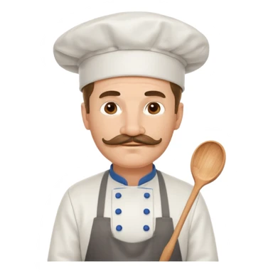 French cook, man, moustache, white man sticker