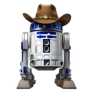 R2D2 with cowboy hat sticker