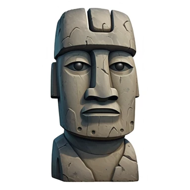 Moai Emoji With the rock face sticker