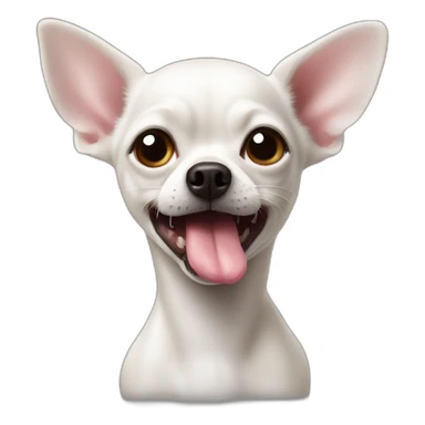 white chihuahau limp tongue sticker