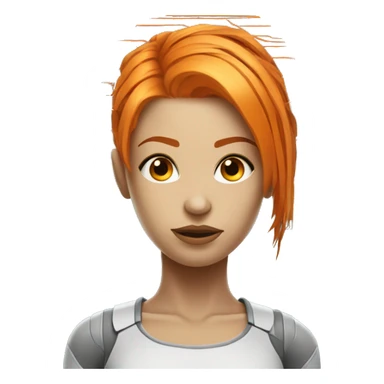Head Female cyborg orange hair and circuits sticker