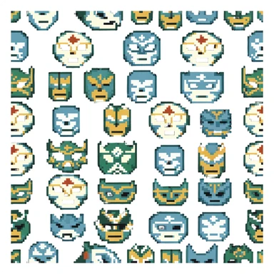 forest green, cream, and Carolina blue luchador mask sticker